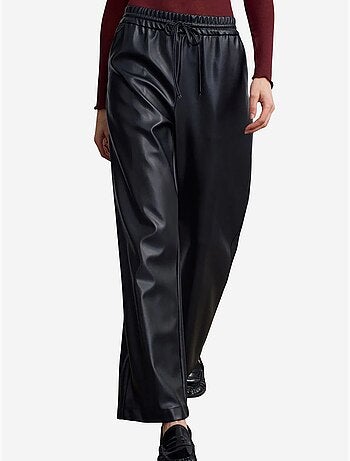 Pantalones de mujer de pernera ancha de polipiel dilvin