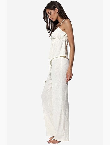 Pantalones de mujer de pernera recta con cordón busem