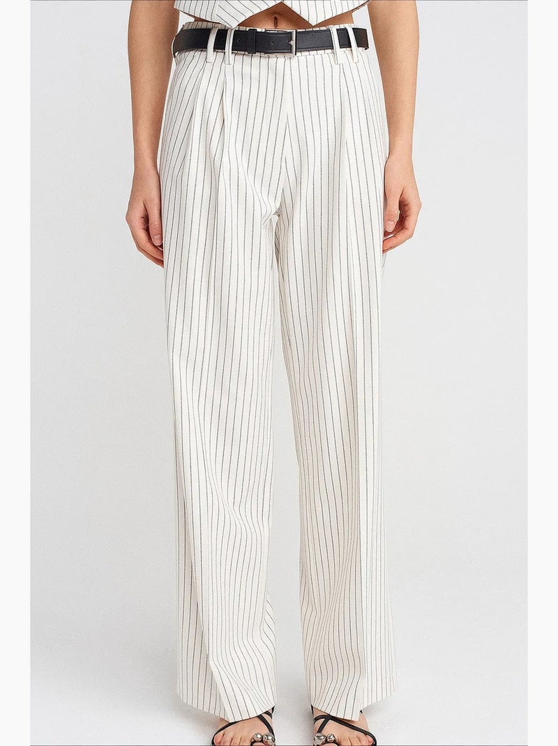 Pantalones de mujer de pernera recta dilvin Blanco roto - Kiabi