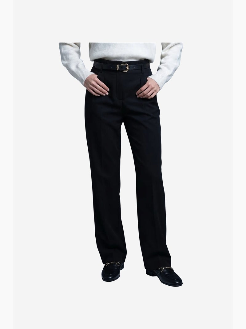 Pantalones de mujer de pierna recta dilvin Negro - Kiabi