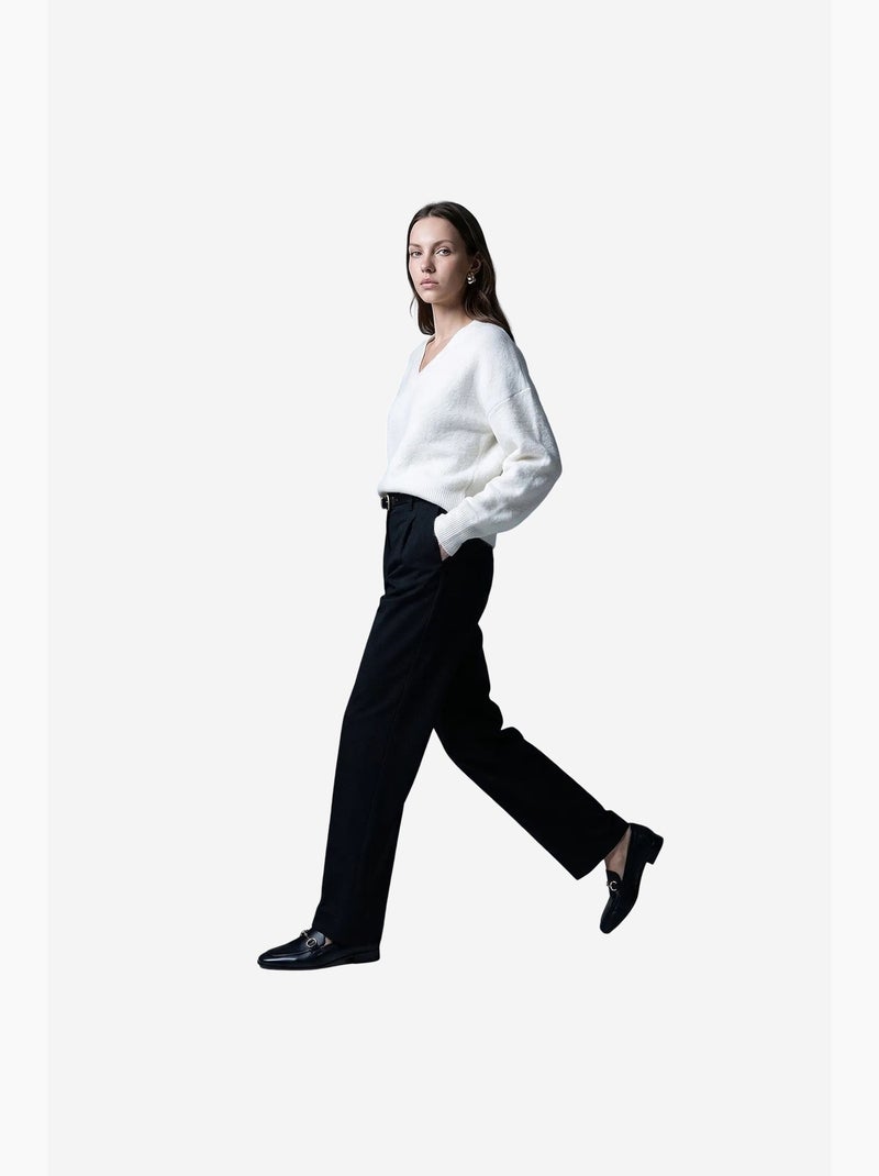 Pantalones de mujer de pierna recta dilvin Negro - Kiabi