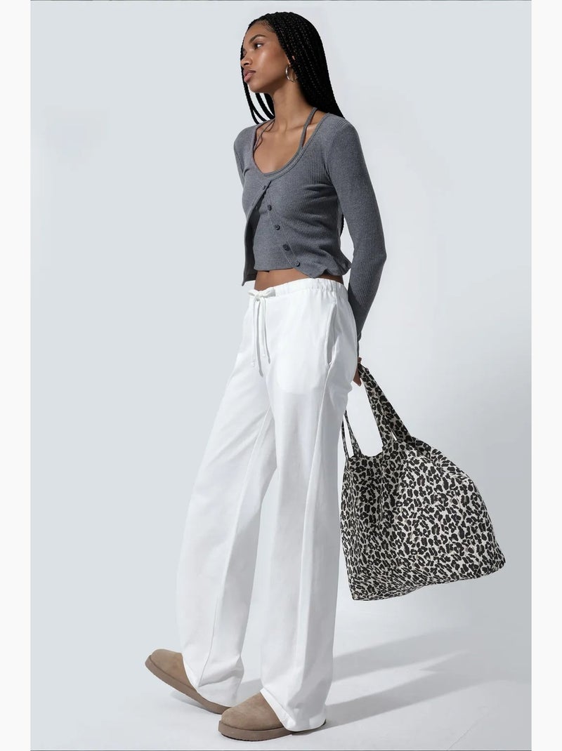 Pantalones de mujer de poliéster-algodón busem Blanco - Kiabi