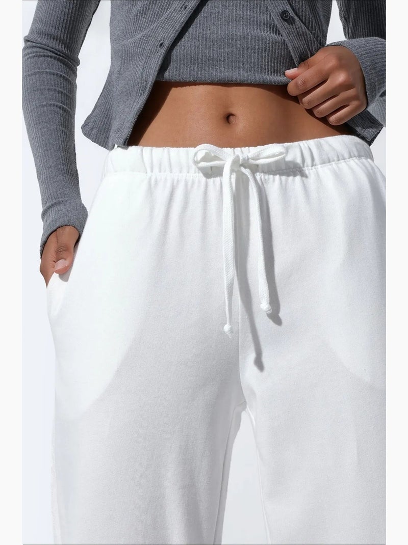 Pantalones de mujer de poliéster-algodón busem Blanco - Kiabi