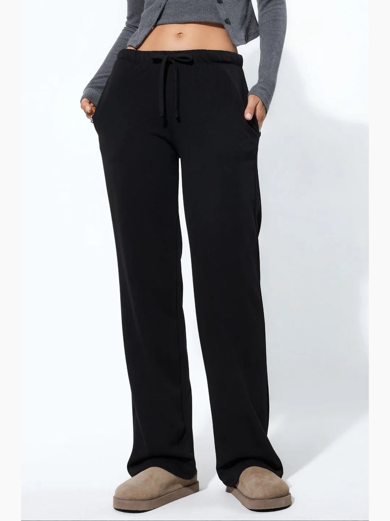 Pantalones de mujer de poliéster-algodón busem Negro - Kiabi