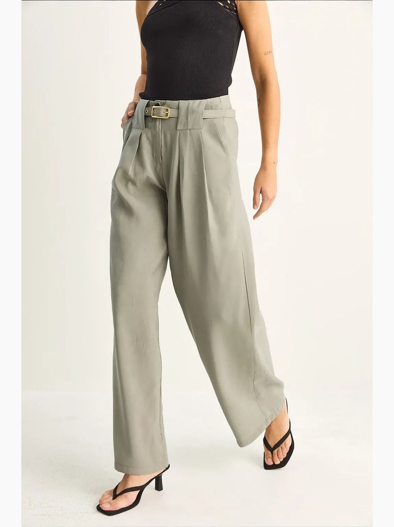 Pantalones de mujer de poliéster-elastano lucci Verde - Kiabi