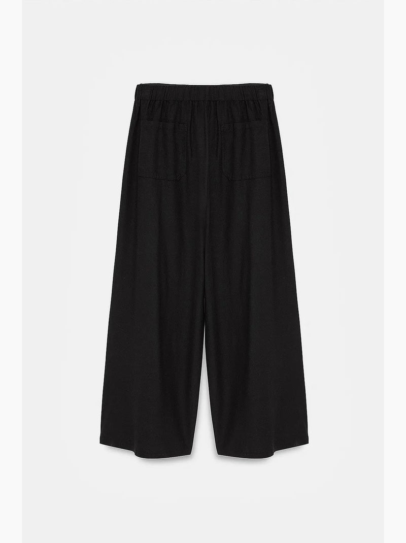 Pantalones de mujer de rayas de pernera ancha dilvin Negro - Kiabi