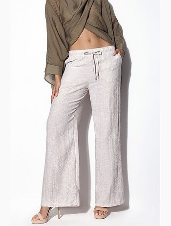 Pantalones de mujer de tejido con pernera ancha busem
