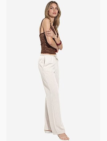 Pantalones de mujer de tejido de pierna recta busem