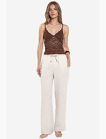 Pantalones de mujer de tejido de pierna recta busem