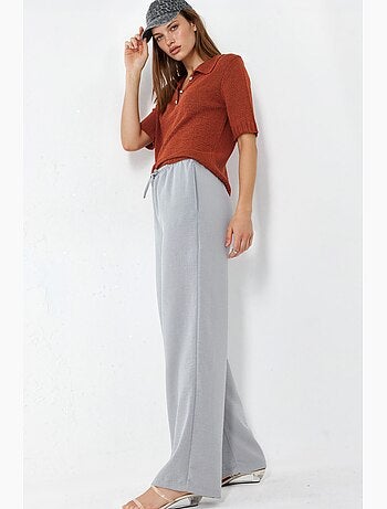 Pantalones de mujer de tejido de pierna recta busem