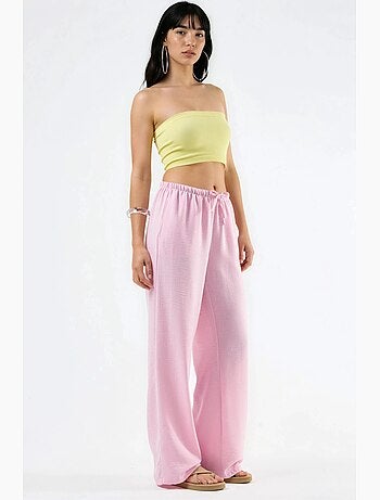 Pantalones de mujer de tejido de pierna recta busem