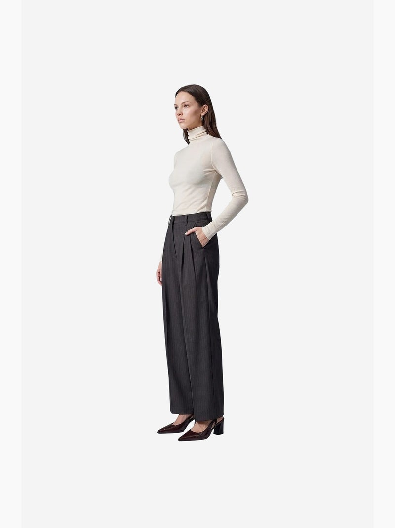 Pantalones de mujer dilvin Gris negro - Kiabi
