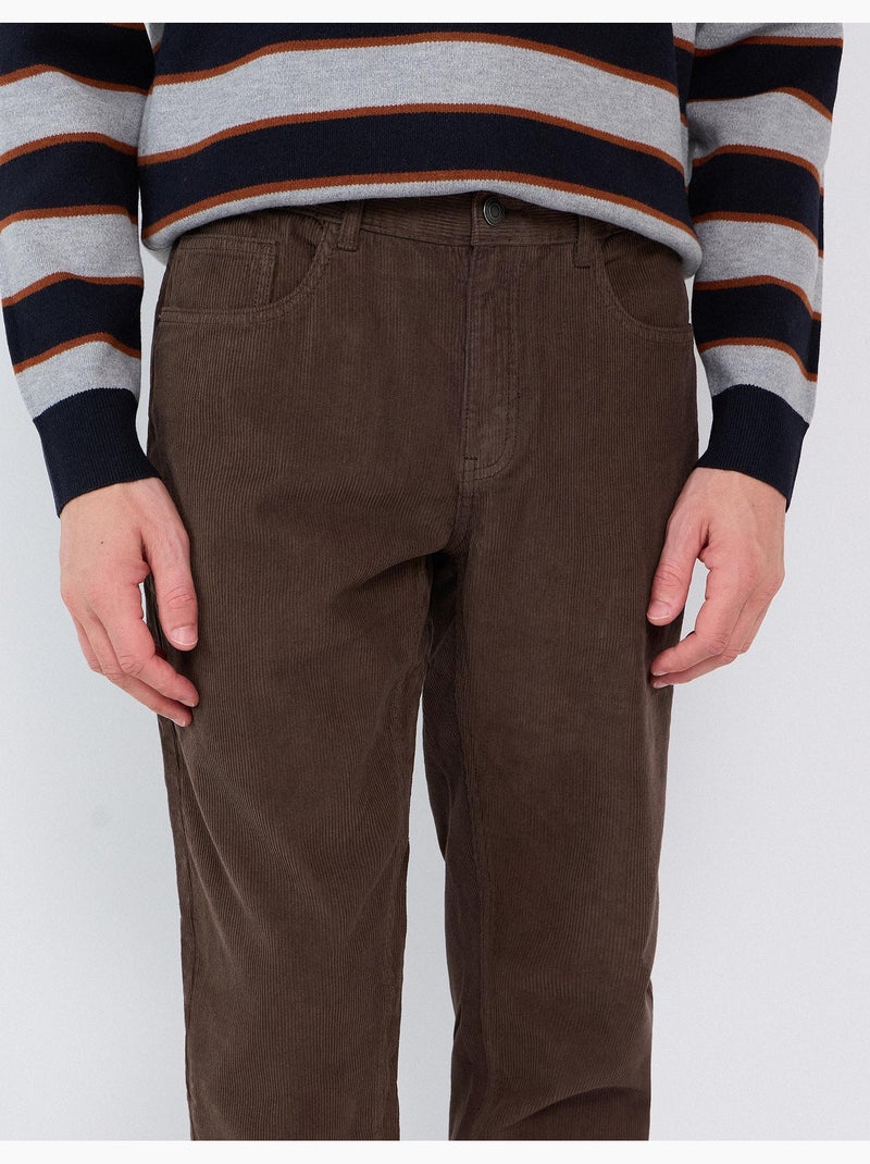 Pantalones de pana ajustados, mo fashion Marrón - Kiabi