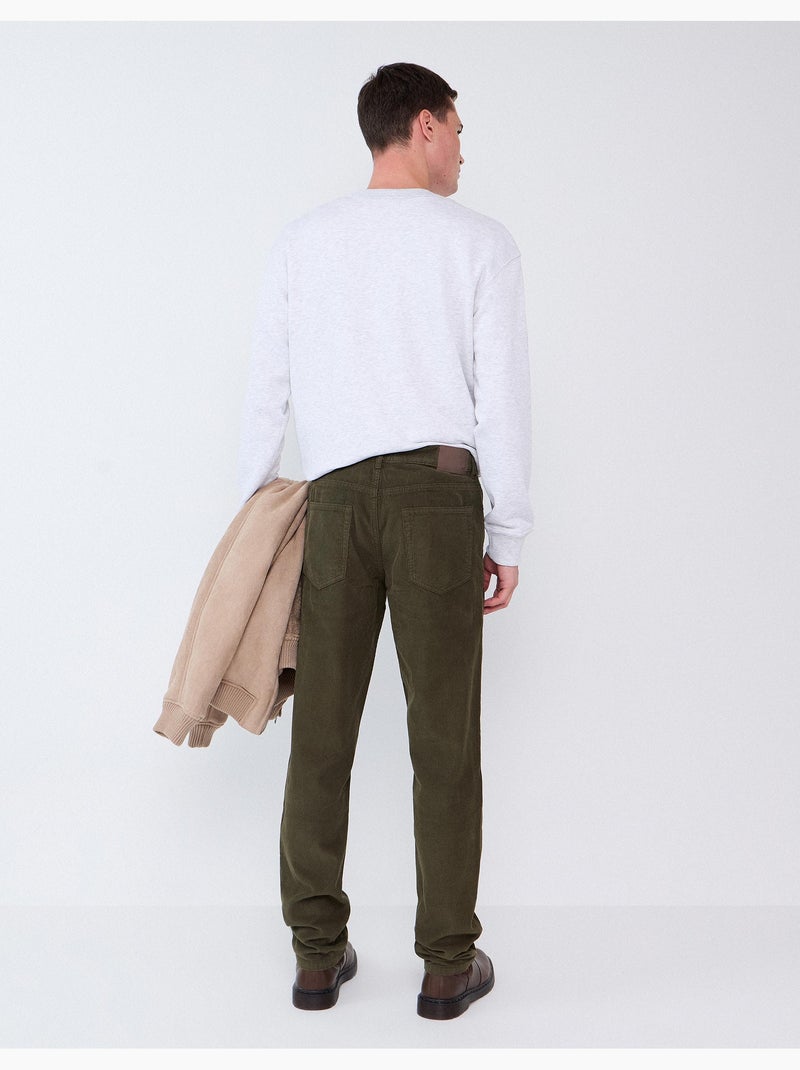 Pantalones de pana ajustados, mo fashion Verde - Kiabi