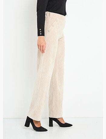 Pantalones de pana de pierna ancha con cintura semielástica - Afibel