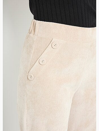 Pantalones de pana de pierna ancha con cintura semielástica - Afibel