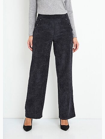 Pantalones de pana de pierna ancha con cintura semielástica - Afibel