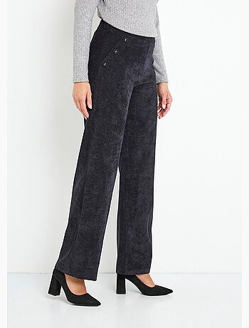 Pantalones de pana de pierna ancha con cintura semielástica - Afibel