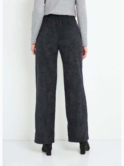 Pantalones de pana de pierna ancha con cintura semielástica - Afibel - Kiabi