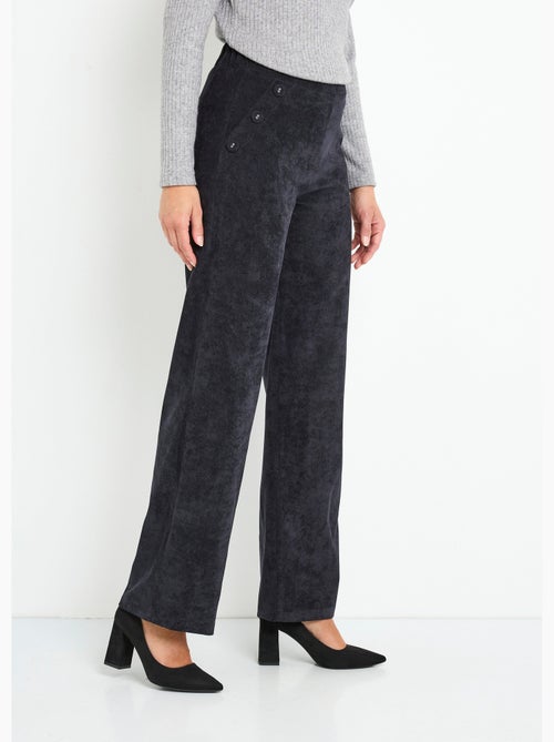 Pantalones de pana de pierna ancha con cintura semielástica - Afibel - Kiabi