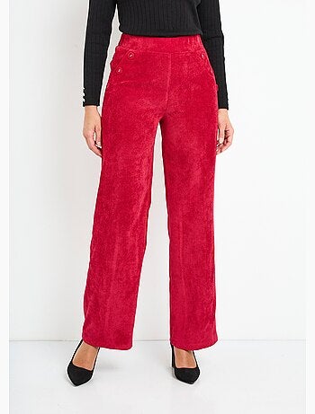 Pantalones de pana de pierna ancha con cintura semielástica - Afibel