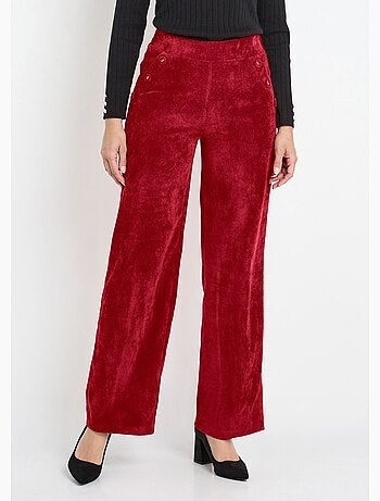 Pantalones de pana de pierna ancha con cintura semielástica - Afibel