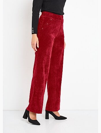 Pantalones de pana de pierna ancha con cintura semielástica - Afibel