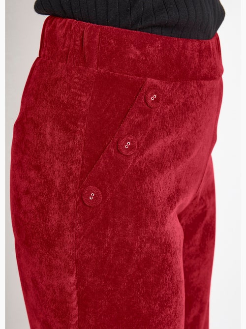 Pantalones de pana de pierna ancha con cintura semielástica - Afibel - Kiabi