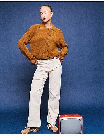 Pantalones de pana de pierna ancha, mo fashion