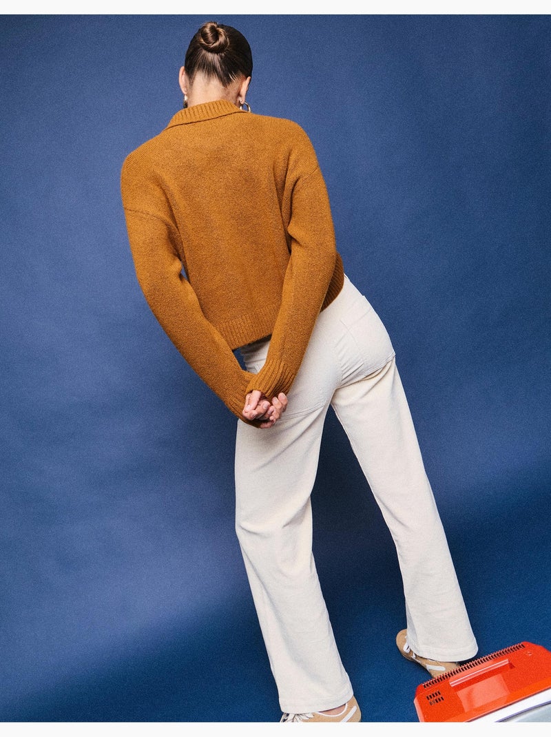 Pantalones de pana de pierna ancha, mo fashion Beige - Kiabi