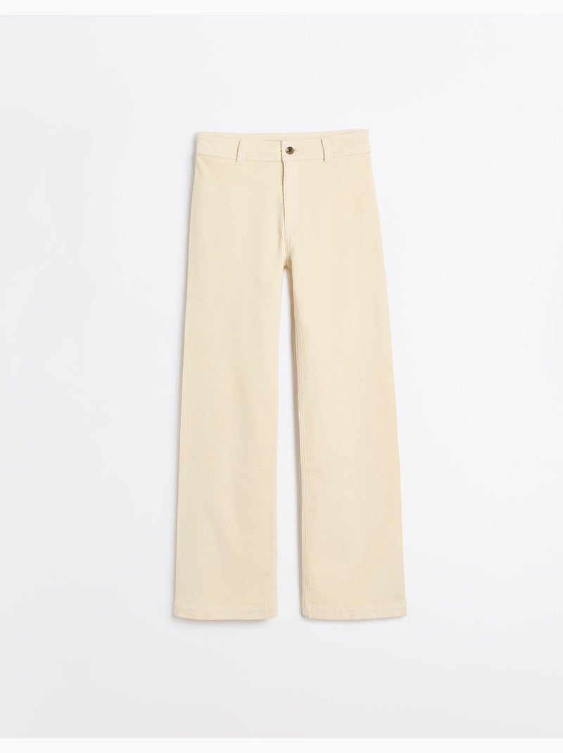 Pantalones de pana de pierna ancha, mo fashion Beige - Kiabi