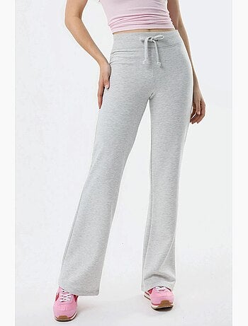 Pantalones de pernera acampanada con cintura elástica busem