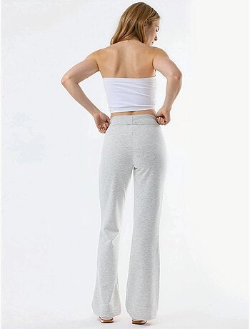 Pantalones de pernera acampanada con cintura elástica busem