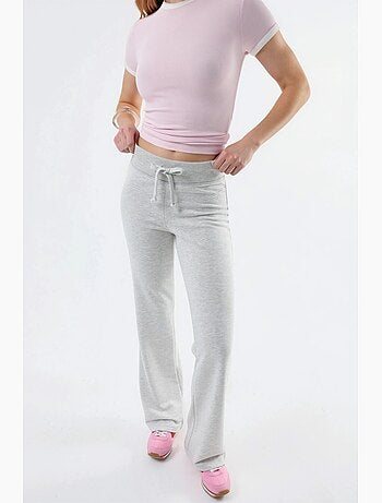 Pantalones de pernera acampanada con cintura elástica busem