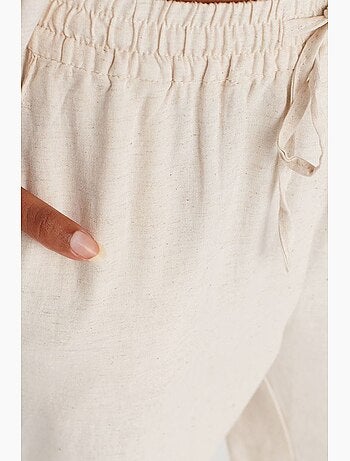 Pantalones de pernera ancha con cintura de cordón ajustable dilvin