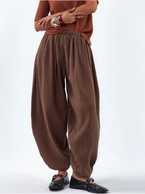 Pantalones de pernera ancha con cintura elástica busem - Kiabi