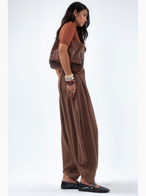 Pantalones de pernera ancha con cintura elástica busem - Kiabi