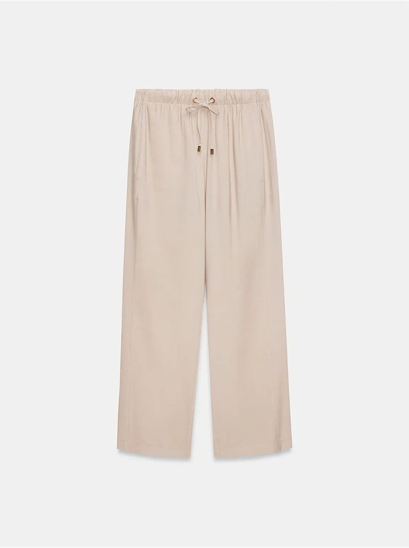 Pantalones de pernera ancha con cintura elástica y cordón ajustable dilvin Arena - Kiabi