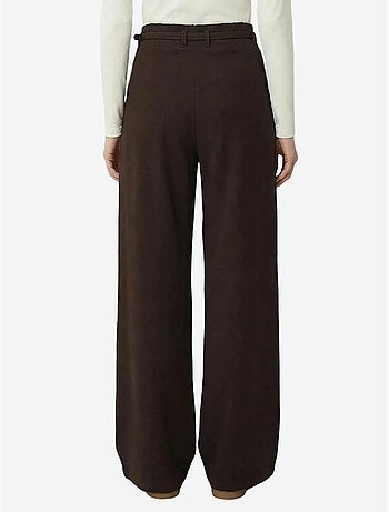 Pantalones de pernera ancha con pinzas y cinturón istanbul