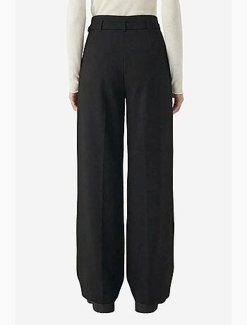 Pantalones de pernera ancha con pinzas y cinturón istanbul