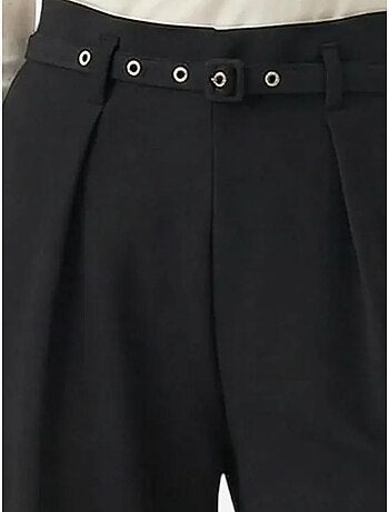 Pantalones de pernera ancha con pinzas y cinturón istanbul