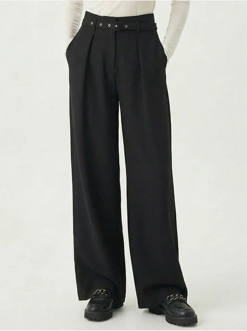 Pantalones de pernera ancha con pinzas y cinturón istanbul - Kiabi