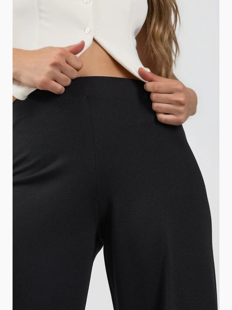 Pantalones de pernera ancha de talle alto busem Negro - Kiabi