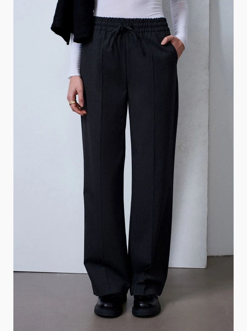 Pantalones de pernera ancha pull-on dilvin Gris negro - Kiabi