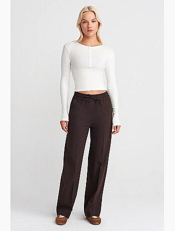 Pantalones de pernera ancha pull-on dilvin