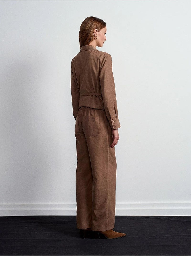Pantalones de pernera ancha pull-on dilvin Marrón - Kiabi