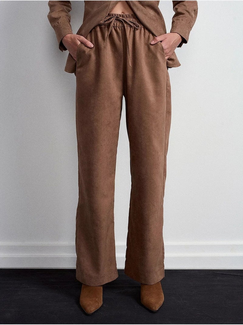 Pantalones de pernera ancha pull-on dilvin Marrón - Kiabi