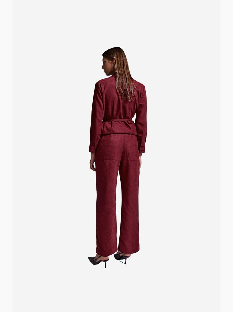Pantalones de pernera ancha pull-on dilvin Rojo burdeos - Kiabi