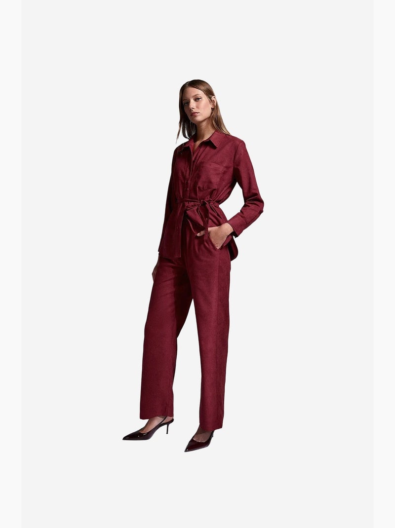 Pantalones de pernera ancha pull-on dilvin Rojo burdeos - Kiabi