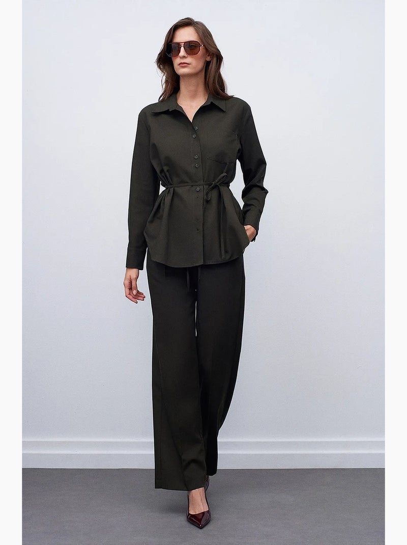 Pantalones de pernera ancha pull-on dilvin Verde caqui - Kiabi
